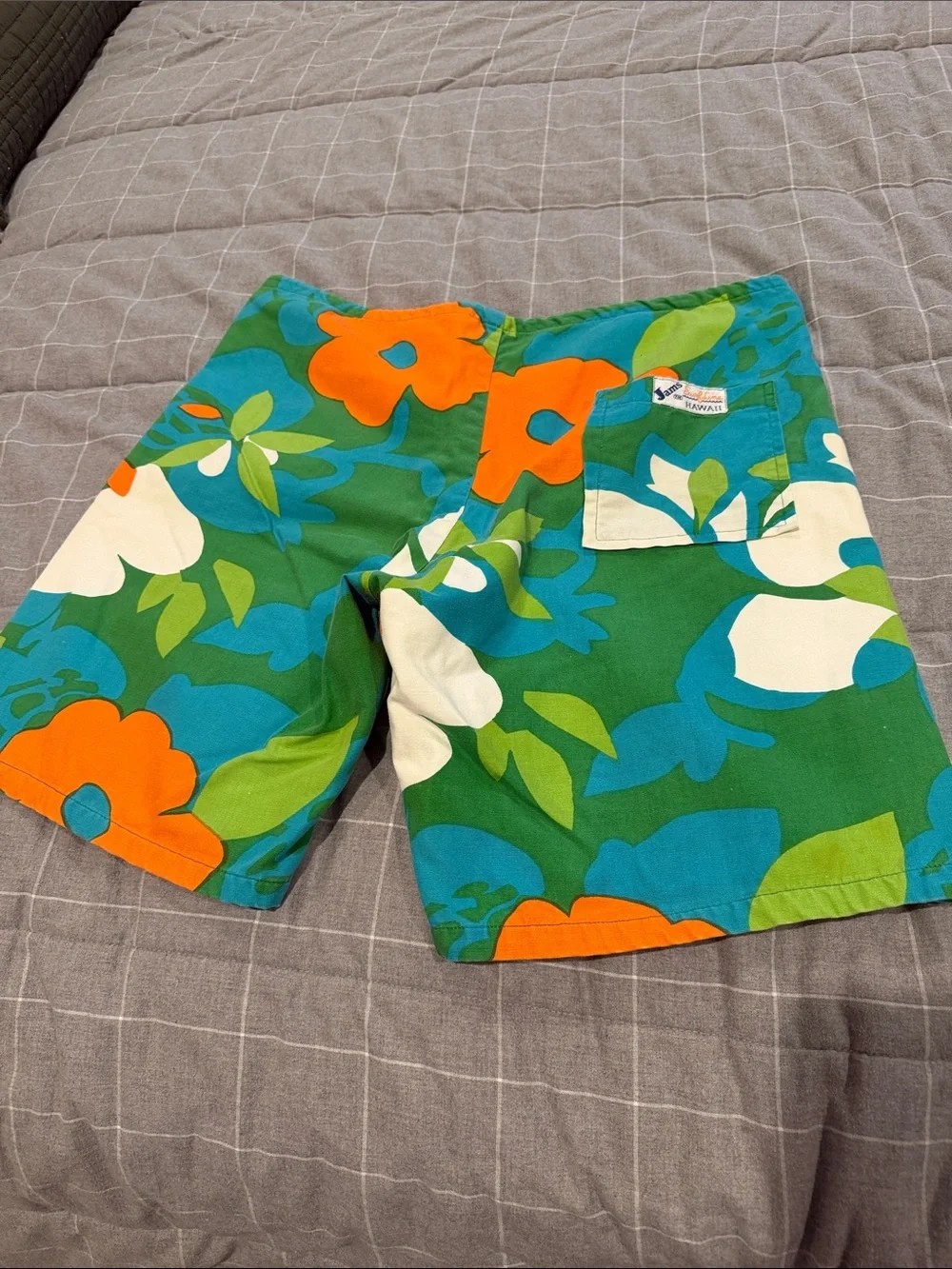 Vintage 60s 70s Jams World Surfline Hawaiian Print Colorful Cotton Shorts M - Picture 2 of 7